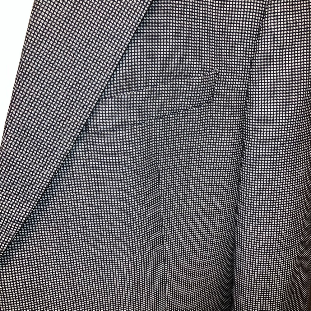ARMANI COLLEZIONI Wool Suit Jacket BLAZER Black / Grey - Sz 44 L Made in Italy